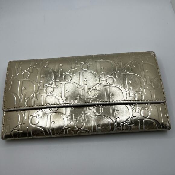 GUC Dior Gold Long Wallet - Picture 1 of 9